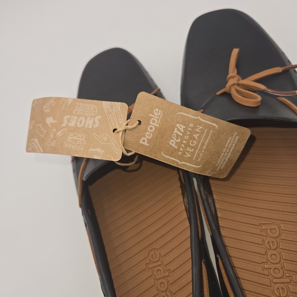 People Footwear Vegan‎ Stanley Loafers Black Tan NWT Lightweight EVA Shoes M6/W8 - Picture 7 of 9